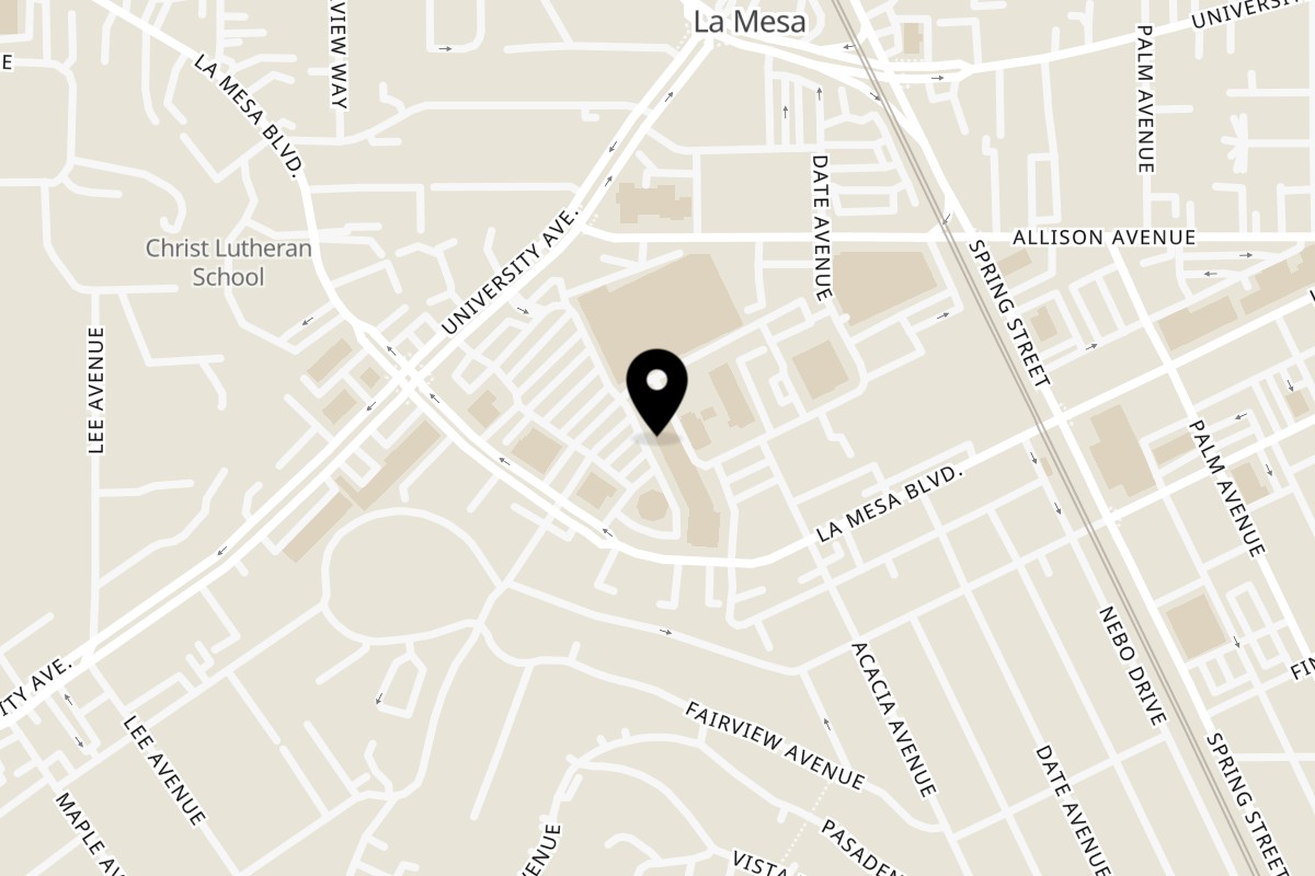 Map showing the location of Albert's Fresh Mexican Food La Mesa on 8038 La Mesa Blvd in La Mesa